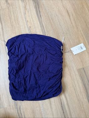 a new day Navy Blue Strapless Ruched Tube Top